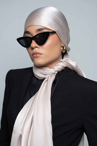 Champagne Premium Silk Scarf by WOROOD