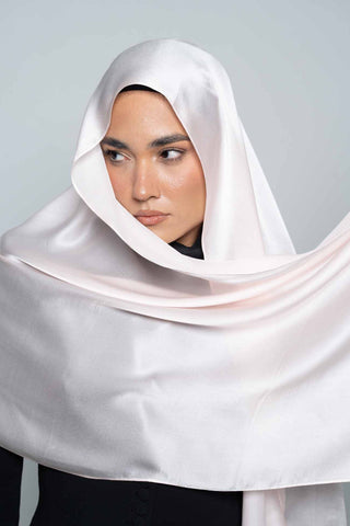 Powder Premium Silk Scarf by WOROOD