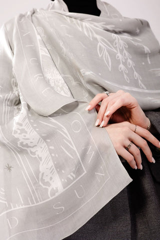 worood Sunny Days in Grey modal scarf with soft drape and lightweight fabric, styled for everyday elegance.