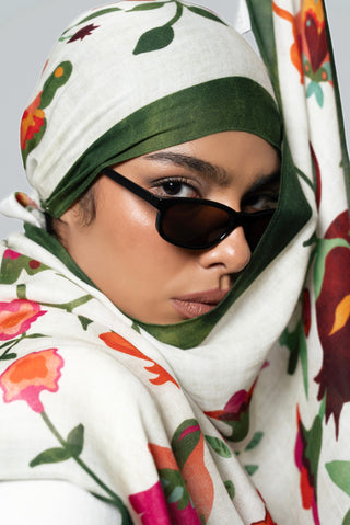 Ruby Vines Printed Premium Modal Scarf by WOROOD