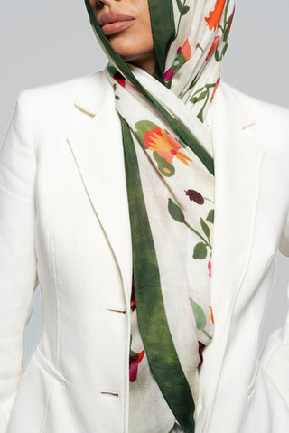 Ruby Vines Printed Premium Modal Scarf by WOROOD