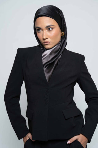 Divine Noire Square Silk Scarf by WOROOD