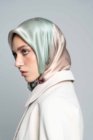 Rosée Pastel Square Silk Scarf by WOROOD