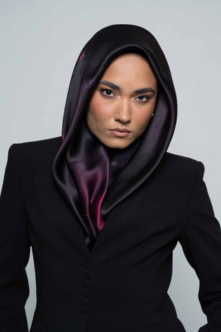 Rouge Nuit Square Silk Scarf by WOROOD