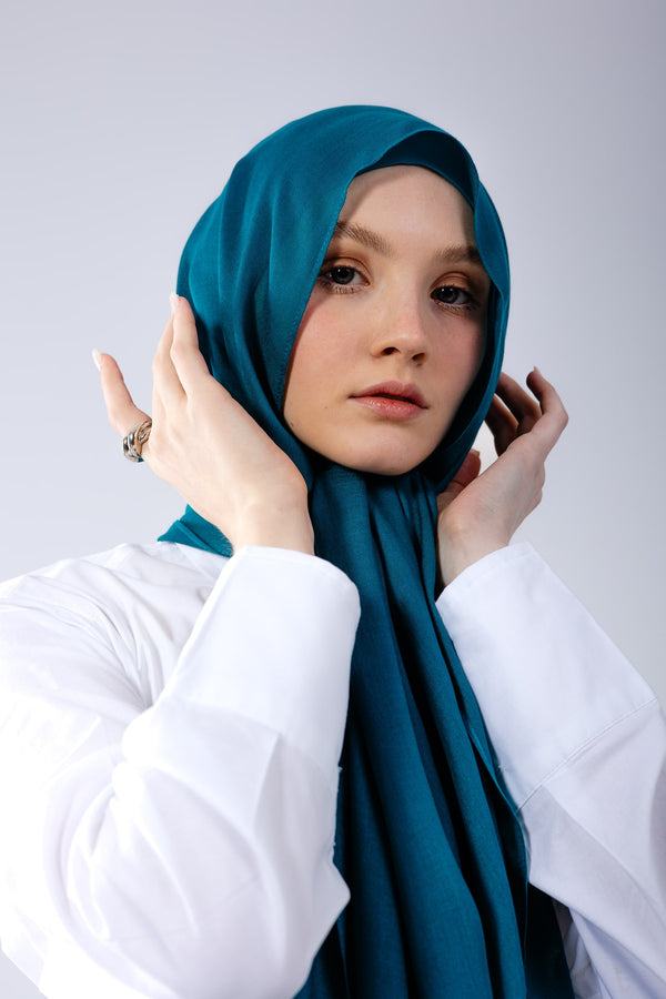 Imperial Teal Bamboo Hijab