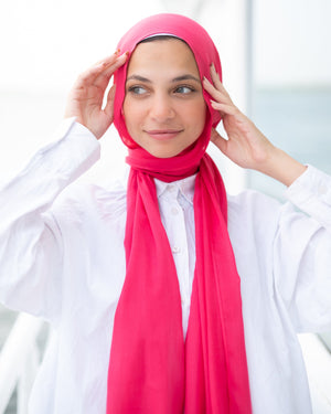 Worood Hot Pink Modal Scarf – Bold vibrant tone