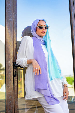 Mermaid Splash printed premium modal scarf with breathable lightweight drape by WOROOD