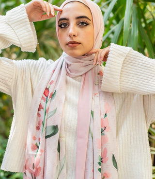 WOROOD Rose Petals Chiffon Scarf